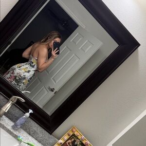 Skyler and Madison Never Worn Floral Tie-Front Mini Dress White and Pink